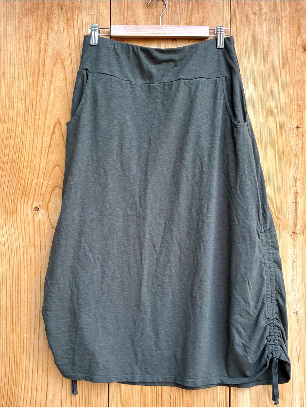 J.Jill Pure Jill Easy Knit Side Tie Gray Green Skirt Sz SP